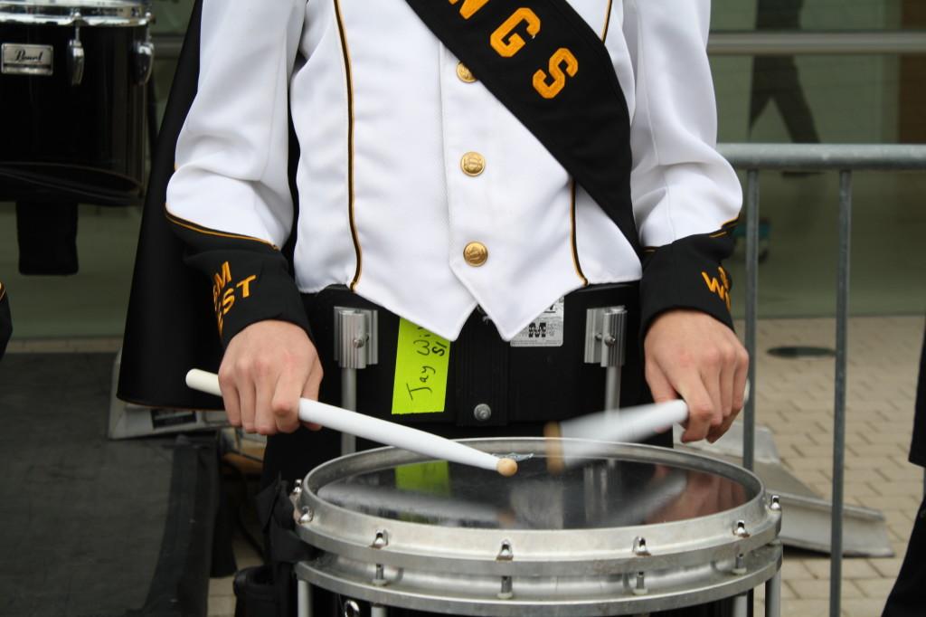 Drumline Performs At Kauffman Opening: Photo Gallery