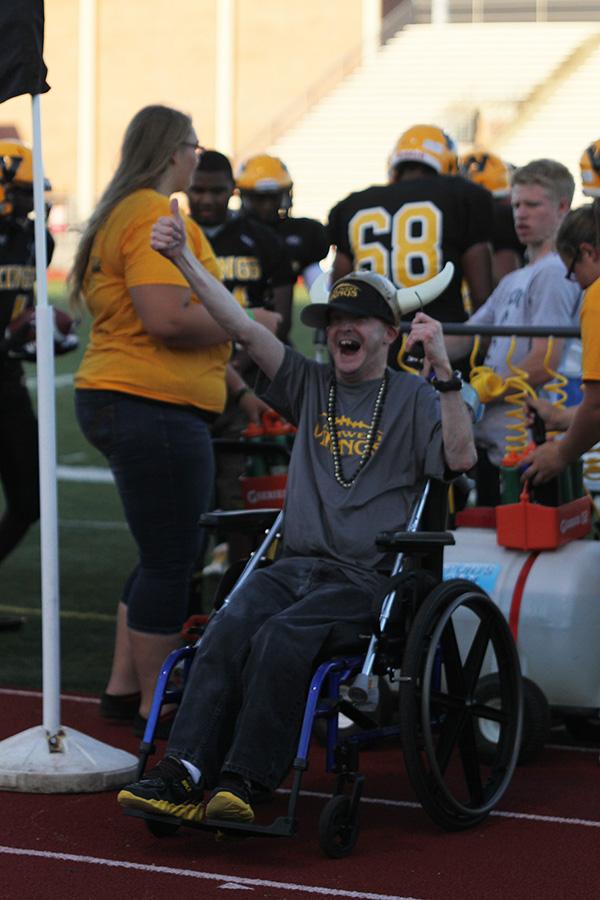 Superfan Chris Bowman was awarded the 12th Man before the opening game of the football season.