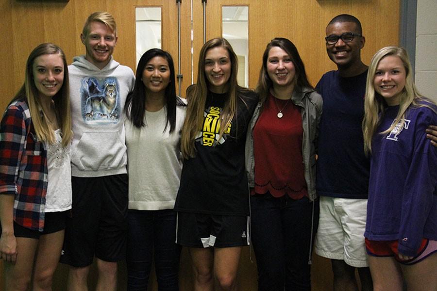 Pictured from left to right: Hanna La Londe, Reilly Wiscombe, Juliane Francia, Kelsey Eisenbarger, Hallie Fitzsimmons, Isaiah McKay, Kaylyn Olson