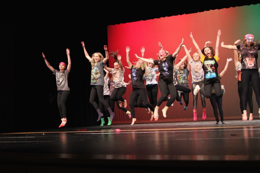 Senior Girls from Lip Sync 2014 perform their act. Photo by Maddie Loe