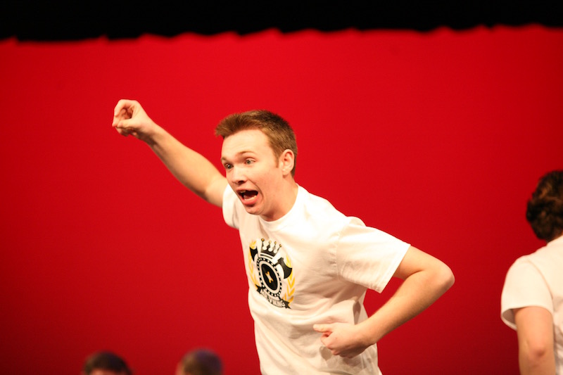 Drake Mattis dancing to Cotton-Eye Joe during the opening number. 