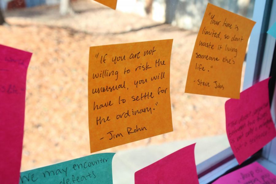 Students and teachers left inspirational notes for anyone to use during Heart of the West Week