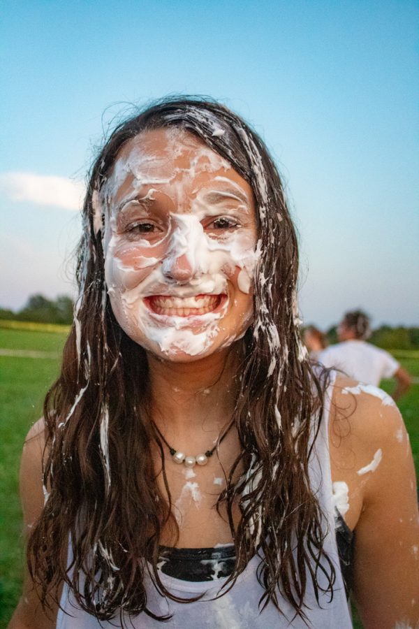 Olivia Johnston, after the shaving cream war!