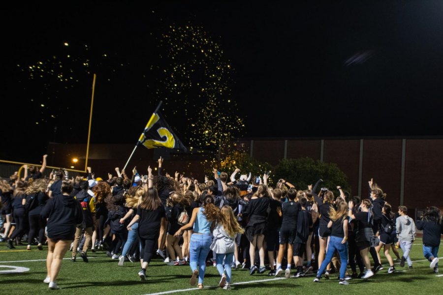 West celebrating after winning our first game in 2 years against South!